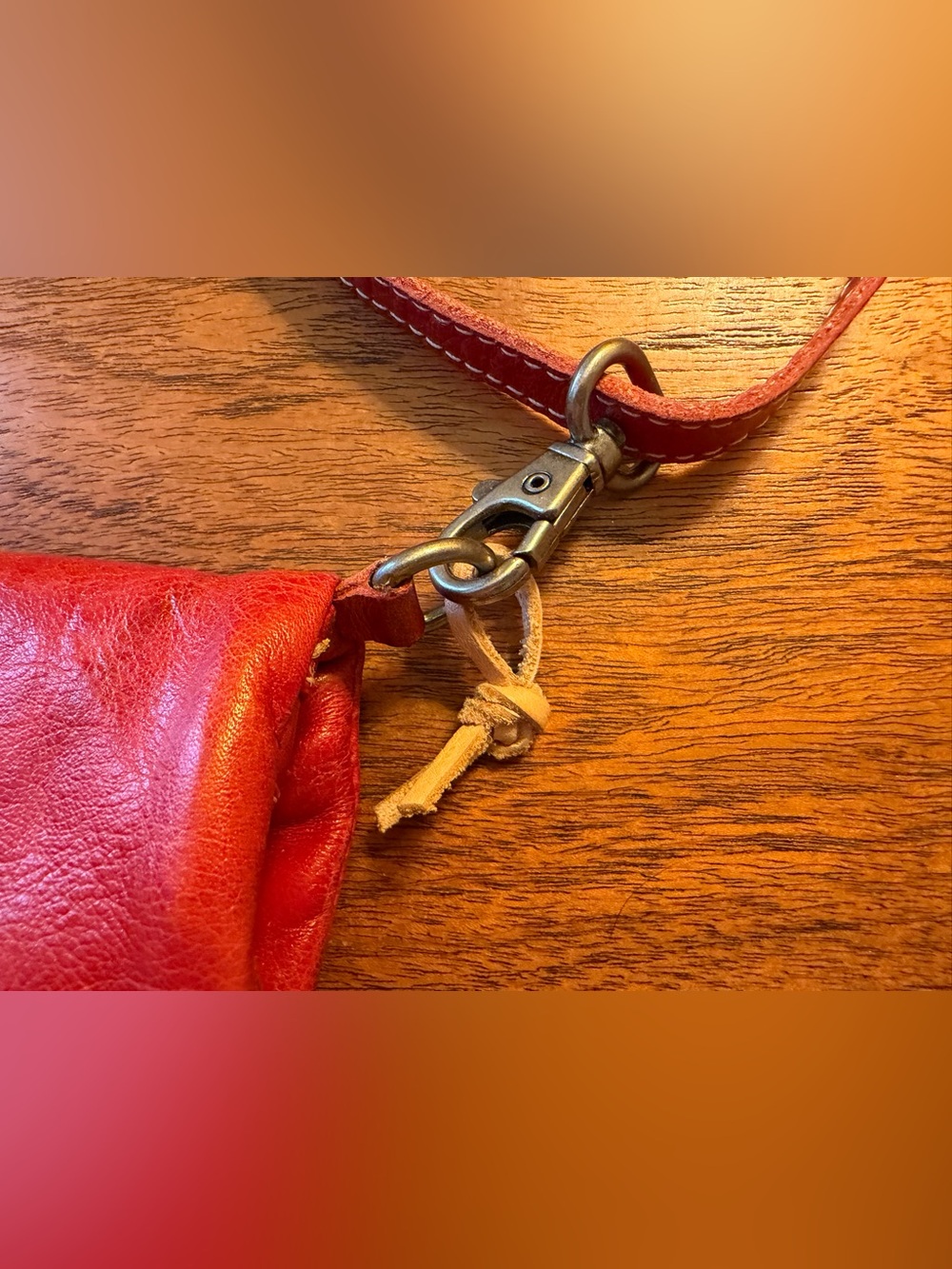 BED|STU Red Leather Crossbody with Adjustable Strap or wristlet - Picture 9 of 12